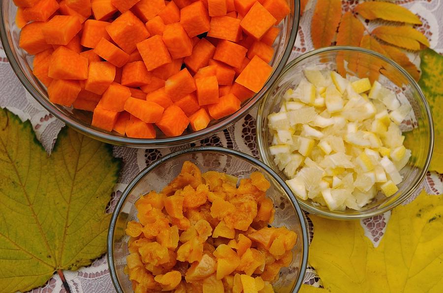 Marmelade mit getrockneten Aprikosen und Kürbis 