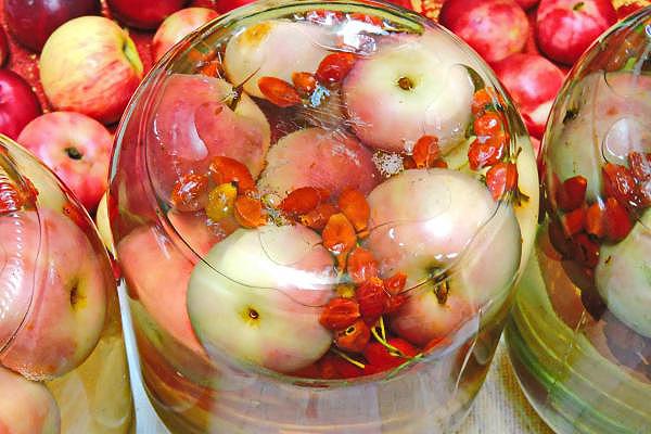 compote and rose hips 