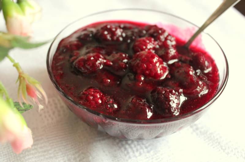 Recipe with raspberries