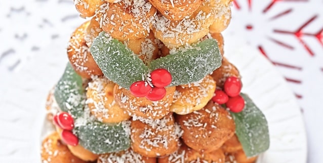 Croquembouche božično drevo