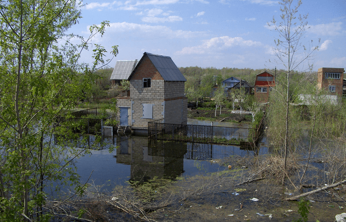 flooded house