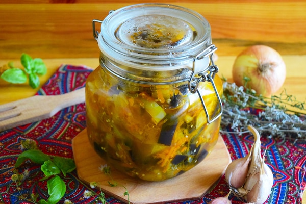 pickled squash with eggplants 