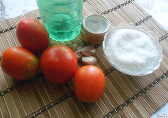 Zutaten für Tomaten und Knoblauch