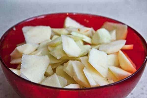 manzanas en platos