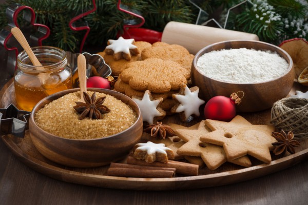 gingerbread cookies on a tray 