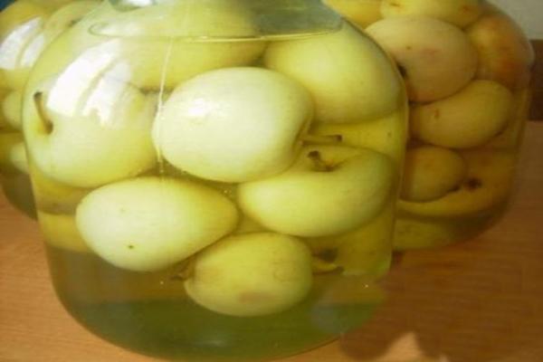 Compote of unripe apples