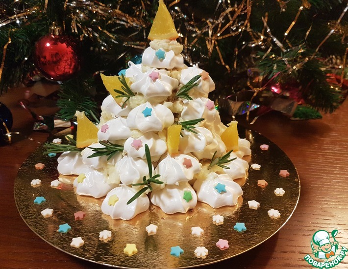 Meringue vánoční stromeček dort