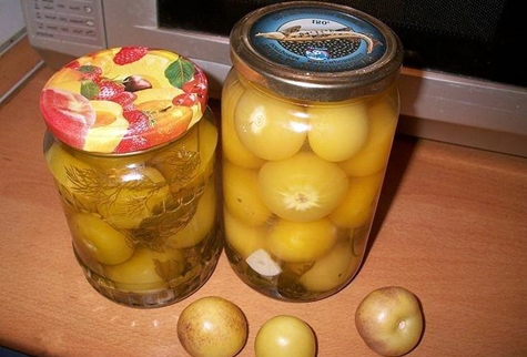 jars of physalis on the table