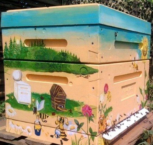 Painted beehives