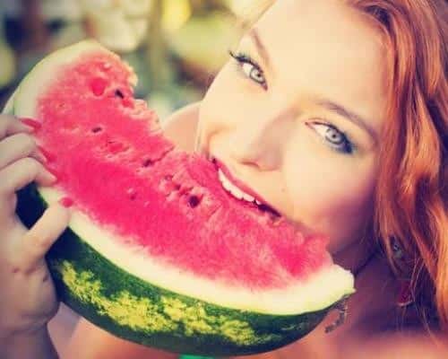 watermelon and girl