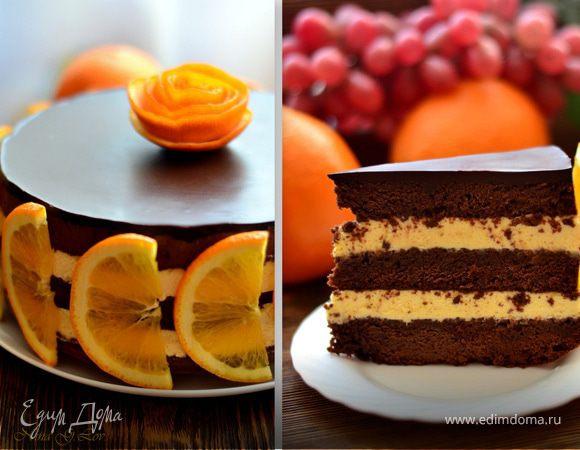 Čokoládově pomerančový dort