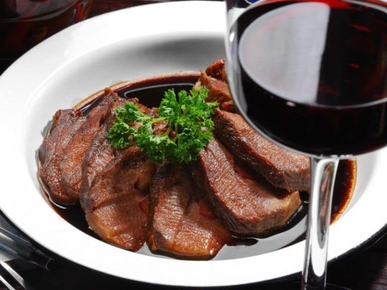 Veal in red wine