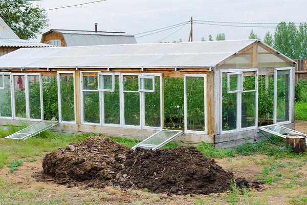 skleník na zahradě 
