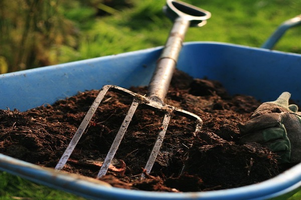 fork in a wheelbarrow 