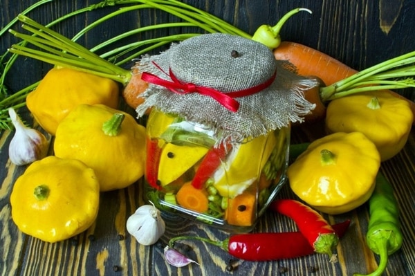 marinated squash with pepper