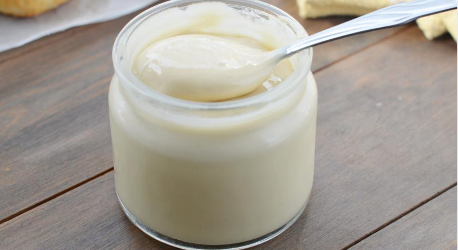 white honey in a jar