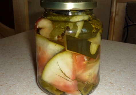 canned watermelons in a jar