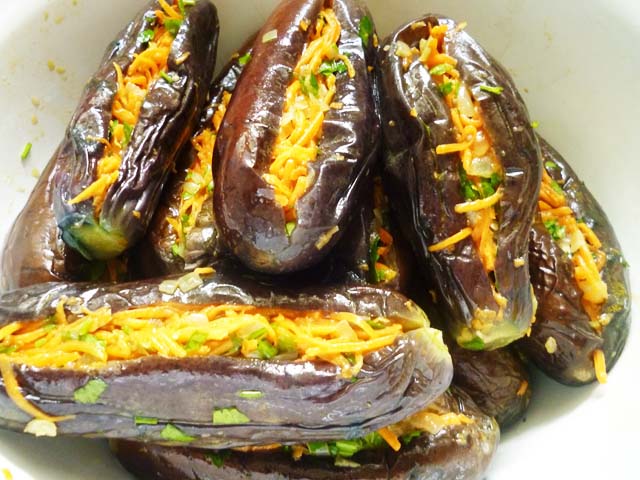 pickled eggplants