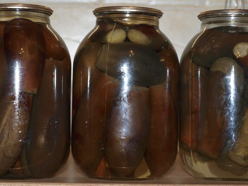 pickled eggplants