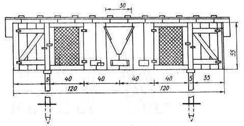 Dessins de cages à lapin Zolotukhina avec dimensions