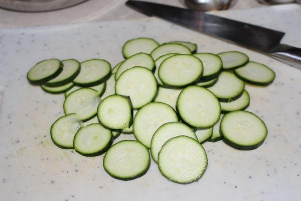 geschnittene Zucchini 