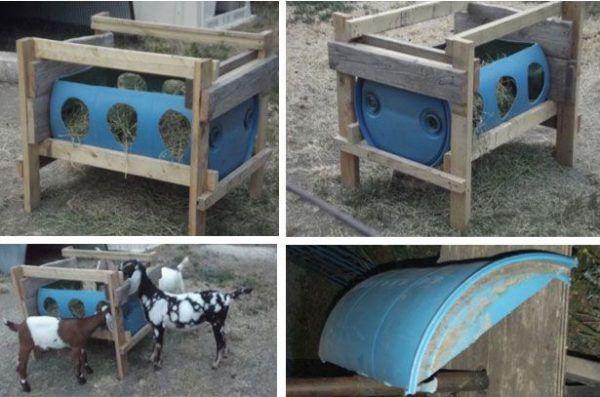 Typy krmítek pro kozy a jak je vyrobit sami, pokyny a výkresy