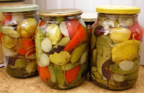 marinated squash with cucumbers