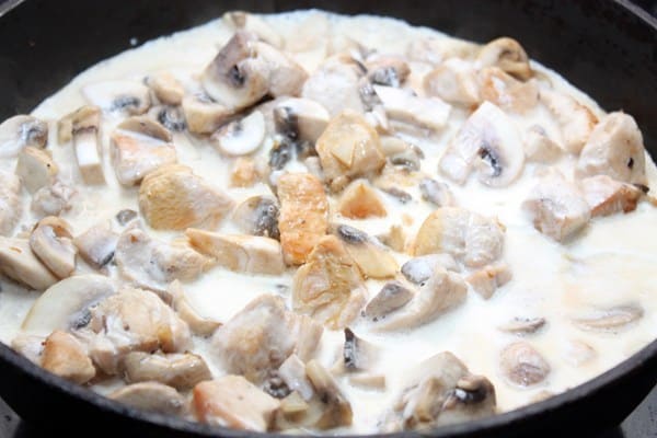 Pollastre amb ceps en salsa de crema