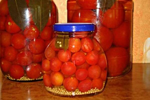 rajčata v malé sklenici