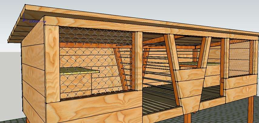 Een eenvoudig diagram voor het bouwen van een konijnenhok met uw eigen handen, tekeningen en afmetingen