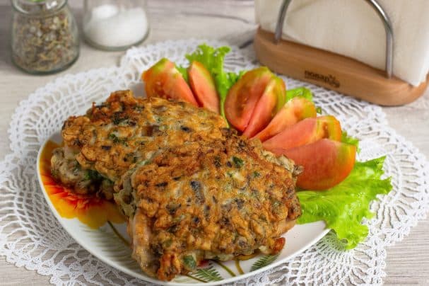 Pork chops in mushroom batter