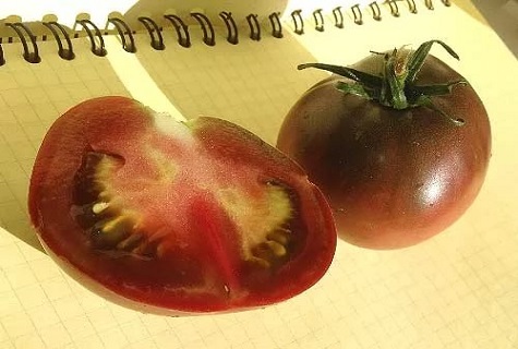 tomate em um bloco de notas 