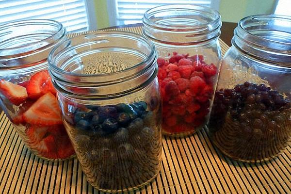 jars of berries 